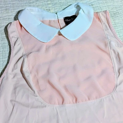 Kathleen Kirkwood Sleeveless Pink Blouse Under Cover Agent Women's 2X Ivory Neck - Image 1 of 4
