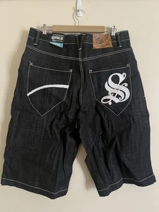 Pantaloncini jeans denim blu Southpole nuovi con etichetta taglia 36 - Foto 1 di 11