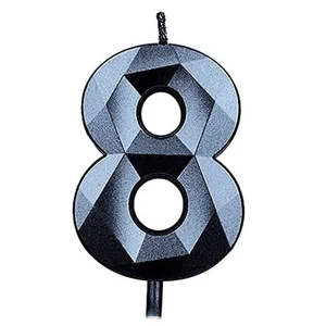 2.76 Inch Large Number Birthday Candles, Glitter 3D Diamond Shape Birthday - Picture 1 of 8