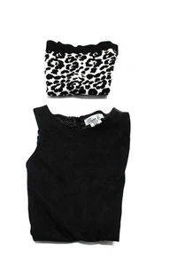 Milly Minis Elisa B Girls Stretch Knit Animal Print Skirt White Size 10 8 Lot 2 - Picture 1 of 6