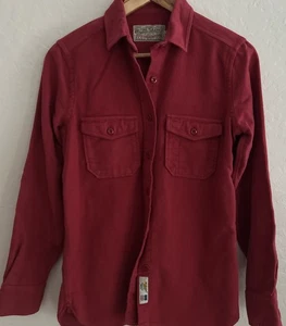Guideboat Co British Moleskin Womens Red XS Button Down Shirt Brisbane Moss - Picture 1 of 6