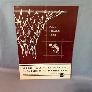 Vintage Basketball Program NCAA Bracket Souvenir 1953 NIT Finals Seton Hall RARE - Picture 1 of 5