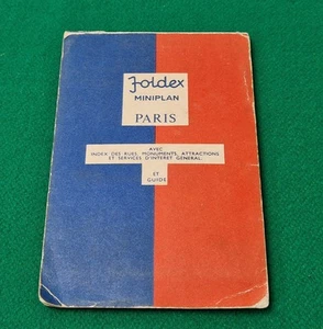 Vintage Foldex Miniplan PARIS Pocket City Map - Picture 1 of 5