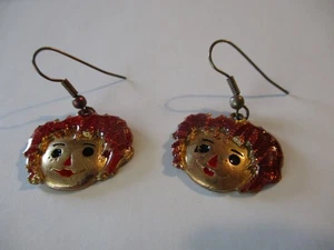 Vintage Raggedy Ann Haken Ohrringe - Bild 1 von 2