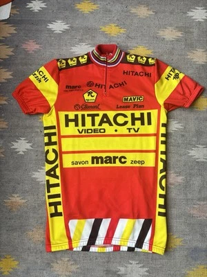 Team Hitachi Rossin Cycling Jersey Claude Criquielion World Champion Size 4 - Image 1 of 4