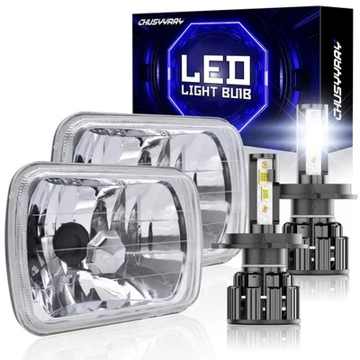 Pair 7x6'' 5x7 LED Headlights For Toyota Celica 1982 -1993 MR2 Tacoma Tercel - Image 1 of 4