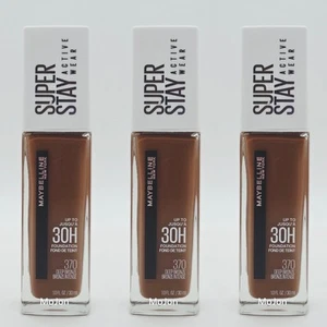 Lot Of 3 Maybelline Superstay Full Coverage 30 Hour Foundation 370 Deep Bronze - Picture 1 of 5