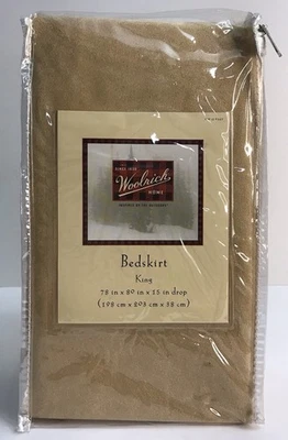 Falda de cama Woolrich Home talla king 78”x80”x15” marrón tostado caída NUEVA Foto 1 de 4