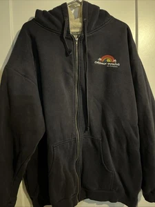 Vintage Cinnamon Rainbows Surf Co. Fleece gefütterter Hoodie Herren XXL - Bild 1 von 8