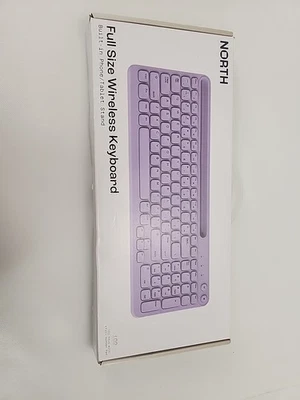 Teclado inalámbrico North tamaño completo con soporte incorporado para teléfono/tableta - lavanda Foto 1 de 2