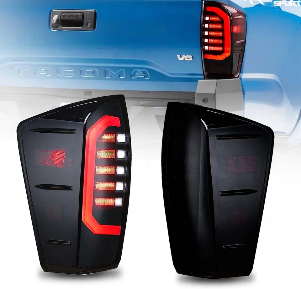 Nuevas luces traseras LED mejoradas para Toyota Tacoma 2016-2021, ahumadas  Foto 1 de 4