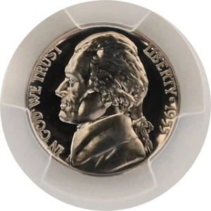 ONE OF PR67 1955 JEFFERSON NICKEL PCGS GRADED PROOF CAMEO LOOK LIKE, EXACT COIN - Picture 1 of 7