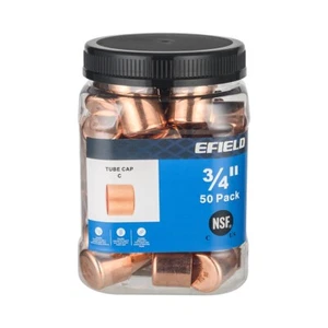 Pro 50 Pack EFIELD 3/4" Copper Pipe End Cap ( Plug) Solder Fittings, Lead Free - Picture 1 of 5