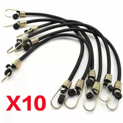 10 PCS Bungee Cords Small w Hooks Bungee Cord Elastic Ropes for Securing Luggage - Image 1 of 4