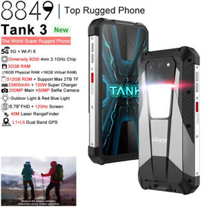 5G 8849 TANK 3 Rugged Phone Android Waterproof NFC Mobile 23800mAh Rangefinder