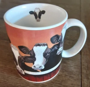 2001 Lang and Wise Cow Cattle Collector Mug Tasse "Waiting for Company" LH #12 - Bild 1 von 7