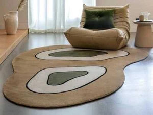 Alfombra de lana hecha a mano multicolor de forma irregular alfombras de área personalizadas acolchadas a mano para - Imagen 1 de 5