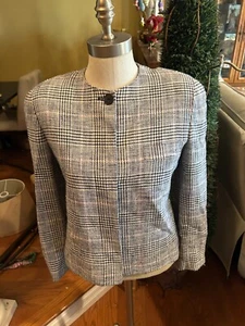 Blazer vintage Evan Picone a quadri giacca/blazer spalline 6P. - Foto 1 di 7