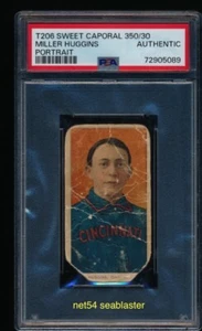 1909 T206 SWEET CAPORAL Miller Huggins portrait Cincinnati Reds HOFer PSA AUTH - Picture 1 of 2