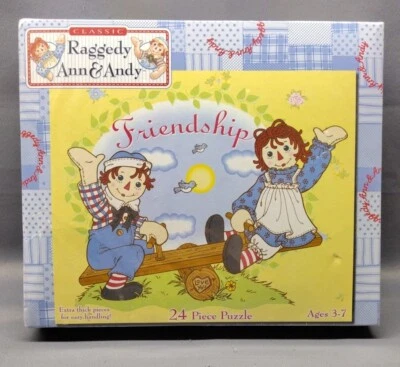 💥Vintage Raggedy Ann & Andy Friendship 24 Piece Puzzle Sealed New 2001 Pressman - Image 1 of 4