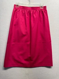 Vintage Hot Pink A-Line Midi Skirt With Side Pockets Back Zipper Closure Womens - Picture 1 of 9