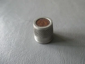 1986 Thimble Statue of Liberty Centennial Commemorative Pewter  - Picture 1 of 6