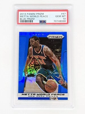 2013-14 Panini Prizm Blue Prizm #47 Metta World Peace PSA 10 New York Knicks Foto 1 de 2