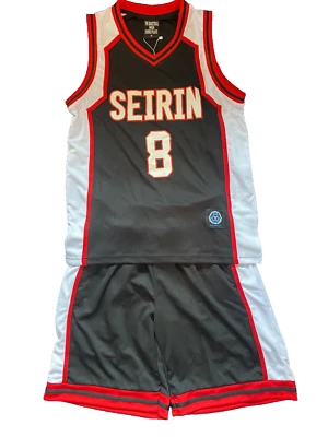 Camiseta deportiva de baloncesto Kuroko's Seirin Cosplay No. 8 y Shorts Foto 1 de 4