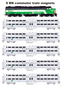 6 imanes Burlington Northern Commuter Train Andy Fletcher - Imagen 1 de 1