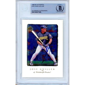 1998 SP Authentic #155 Jose Guillen Signed Card AUTO Beckett BAS Slabbed Pirates - Picture 1 of 5
