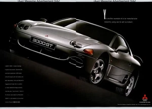 Mitsubishi 3000 GT Gray 4 Wheel Drive Car Promo 1998 Full 2 Page Print Ad - Picture 1 of 4