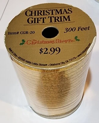 Vintage Gold Metalic Holographic Gift Trim Craft Curling Ribbon 300 Ft Unopened - Image 1 of 2