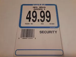 1989 Toys R Us ticket Ninja Gaiden II 2 Tecmo Nintendo NES genuine original 80s - Picture 1 of 2