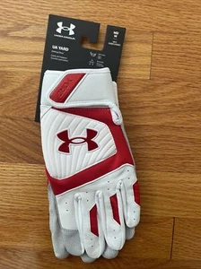 Under Armour Herren UA Yard Baseball Schlaghandschuhe Größe Medium weiß/rot Neu - Bild 1 von 3