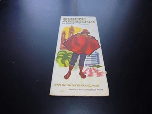 Dépliant pub Guide plan Pan American airline Avion South America by Clipper - Imagen 1 de 10