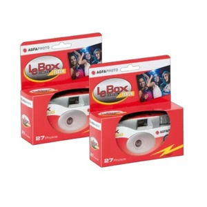 2 x AgfaPhoto LeBox 400 Disposable Camera with Flash (27 Exposures) - Picture 1 of 2