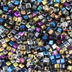 Square Crystal Bead Glass Spacers Loose Beads DIY Bracelets Jewelry 3MM 100Pcs - Picture 1 of 25