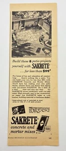 Sakrete Concrete Mixes Vintage Print Ad 60s Home Repair Patio Projects - Picture 1 of 6