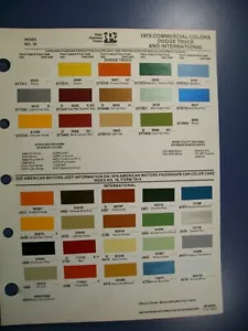 1978 Dodge pickup van panel IH International SCOUT truck PPG paint chips set-VG - Picture 1 of 1