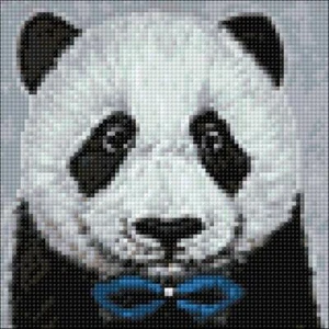 Kit de pintura de diamantes chispa artesanal panda con pajarita CS2466 7,9 x 7,9 pulgadas - Imagen 1 de 3