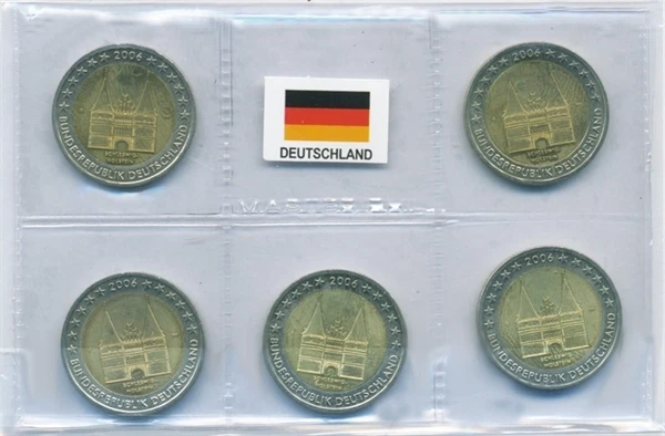 Masterphil Blister 5 Zecche 2 Euro Germania Master Phil confezione 20 pz.
