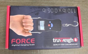TruWeigh Force Digital Hanging Scale & Tape Measure 110 lb x 0.05 lb (Black) - Picture 1 of 4