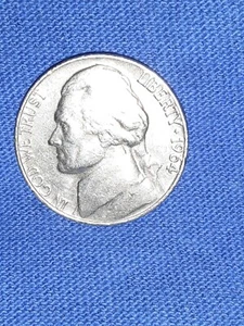 1964 Jefferson Nickel ohne Münzzeichen zirkuliert - Bild 1 von 2
