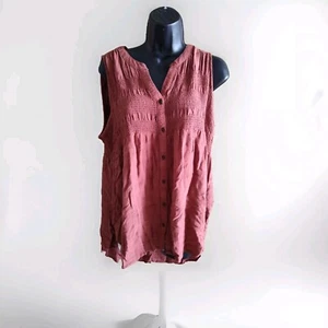 Knox Rose Größe L 100 % Viskose Bluse mit eingepucktem Oberteil und hohem tiefem Saum - Bild 1 von 8