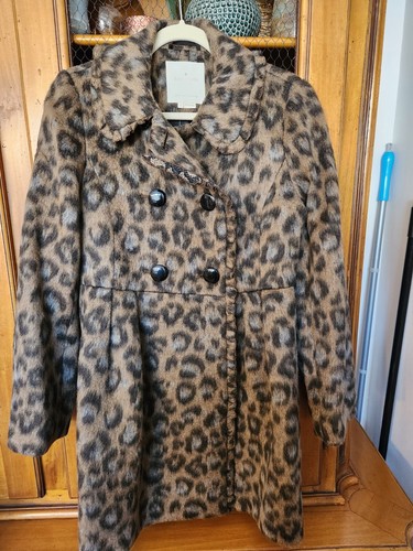 Giacca cappotto stampa leopardata Kate Spade nuova con etichette taglia 6