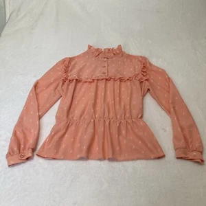 VTG Sears Fashion Place Top Ruffle Blouse Women's Size 16 Cottage Core Feminine - Picture 1 of 17