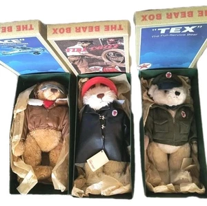 Set 3 Limited Edition Texaco Bears Tex, Ace & Fire Chief Collectible Ad Plushies - Picture 1 of 20