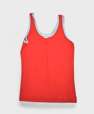 Camiseta sin mangas vintage para mujer roja mediana en blanco puntada única Georgio Foto 1 de 4