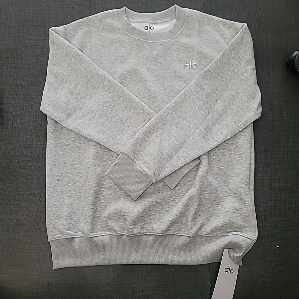 Alo Yoga Accolade Crew Neck Pullover Sweatshirt Gray Size Large - Image 1 of 1