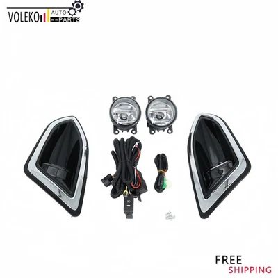 For Ford Edge 2015-2018 Chrome Trim Bumper Fog Lights Lamps + Switch Right+Left - Изображение 1 из 4